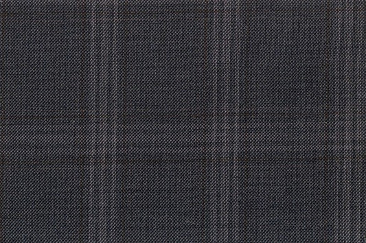 Dormeuil Fabric Grey Check 100% Wool (Ref-301675)