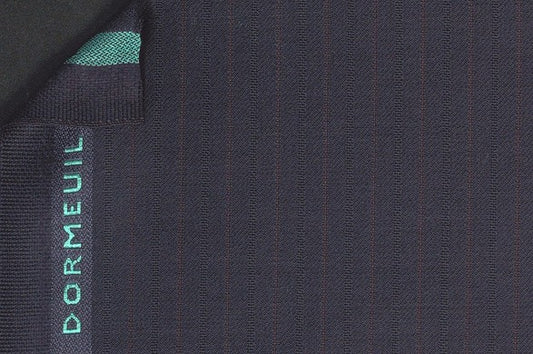 Dormeuil Fabric Navy Stripe 100% Wool (Ref-301681)