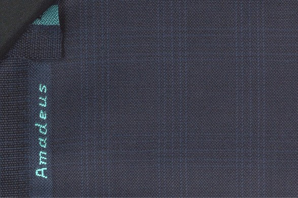 Dormeuil Fabric Navy Check 100% Wool (Ref-301685)
