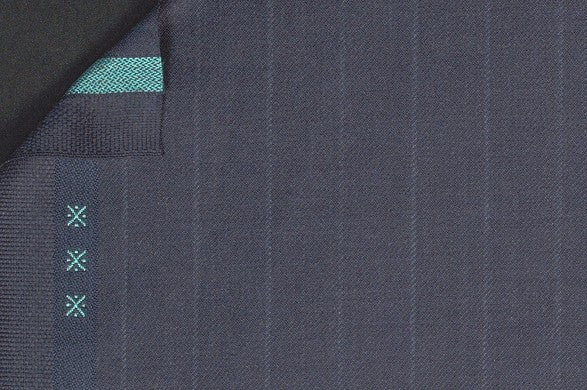 Dormeuil Fabric Blue Stripe 100% Wool (Ref-301693)