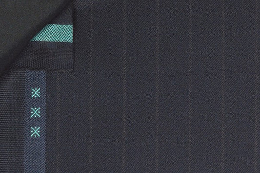 Dormeuil Fabric Navy Stripe 100% Wool (Ref-301694)
