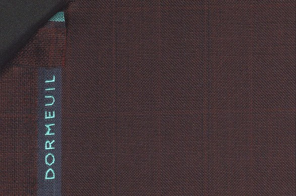Dormeuil Fabric Burgundy Check 100% Wool (Ref-301708)