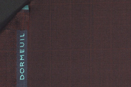 Dormeuil Fabric Burgundy Check 100% Wool (Ref-301708)