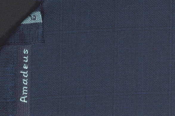 Dormeuil Fabric Navy Check 100% Wool (Ref-301710)