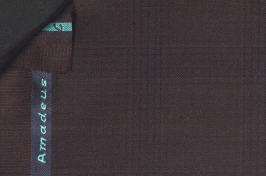 Dormeuil Fabric Burgundy Check 100% Wool (Ref-301712)