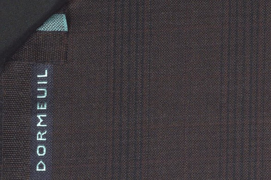 Dormeuil Fabric Brown Check 100% Wool (Ref-301713)