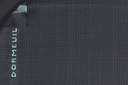 Dormeuil Fabric Navy Check 100% Wool (Ref-301716)
