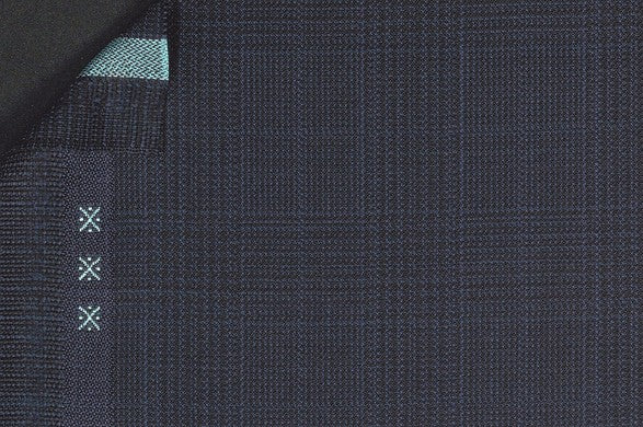 Dormeuil Fabric Navy Check 100% Wool (Ref-301717)
