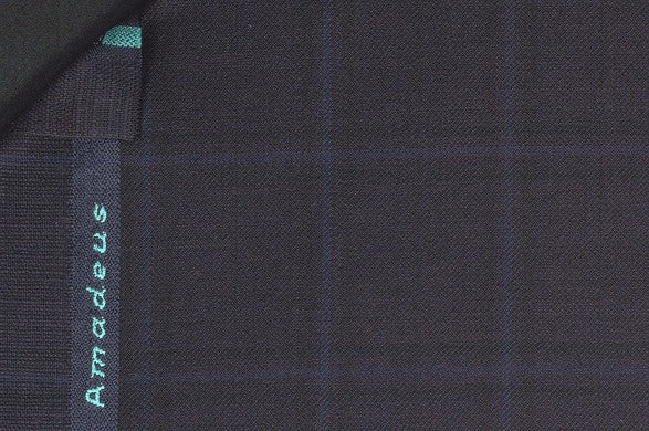 Dormeuil Fabric Navy Check 100% Wool (Ref-301719)