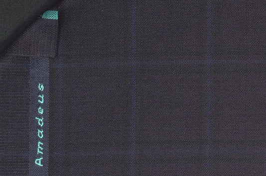 Dormeuil Fabric Navy Check 100% Wool (Ref-301719)