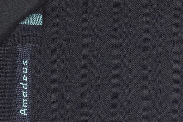 Dormeuil Fabric Navy Herringbone 100% Wool (Ref-301722)