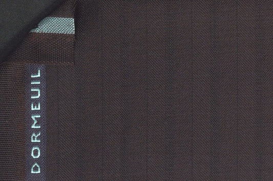 Dormeuil Fabric Brown Herringbone 100% Wool (Ref-301724)