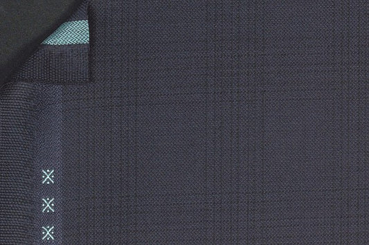 Dormeuil Fabric Navy Check 100% Wool (Ref-301727)