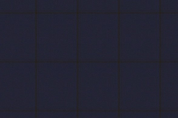 Dormeuil Fabric Navy Check 100% Wool (Ref-303367)
