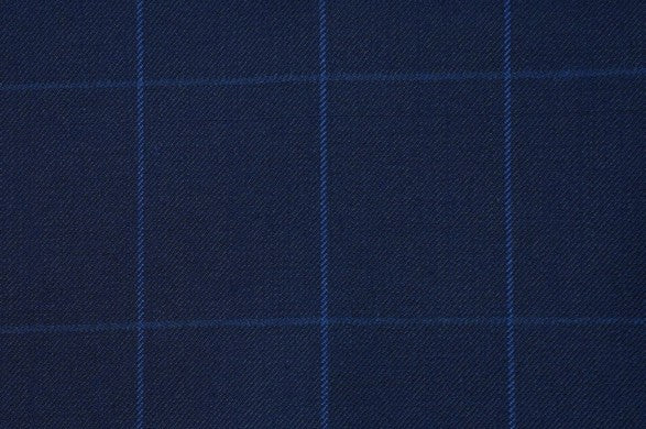 Dormeuil Fabric Navy Check 100% Wool (Ref-313057)