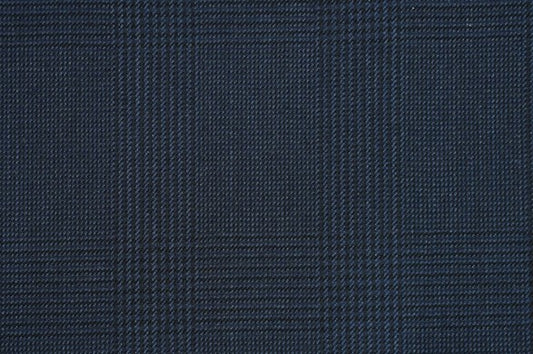 Dormeuil Fabric Navy Check 100% Wool (Ref-313085)