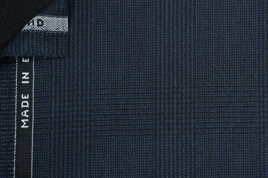 Dormeuil Fabric Navy Check 100% Wool (Ref-313085)