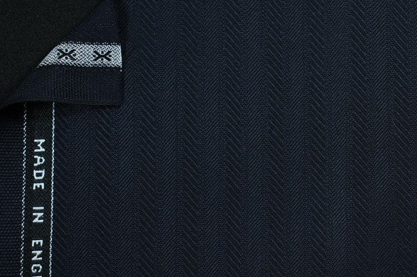 Dormeuil Fabric Navy Herringbone 100% Wool (Ref-313105)