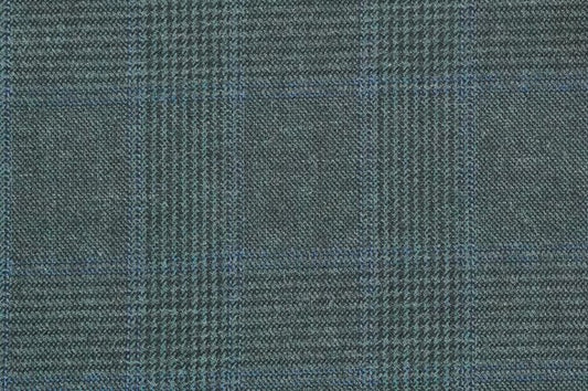 Dormeuil Fabric Green Check 100% Wool (Ref-313108)