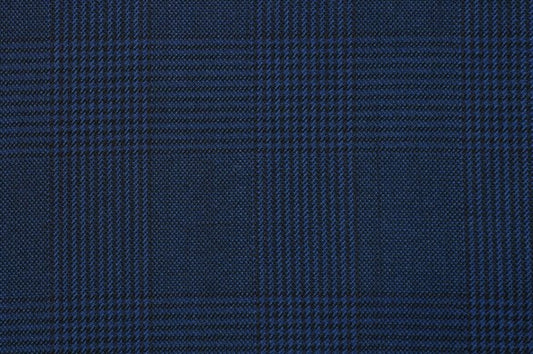 Dormeuil Fabric Navy Check 100% Wool (Ref-313109)