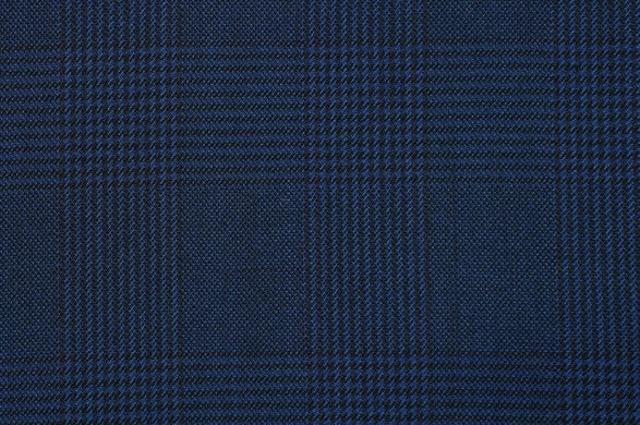 Dormeuil Fabric Navy Check 100% Wool (Ref-313109)