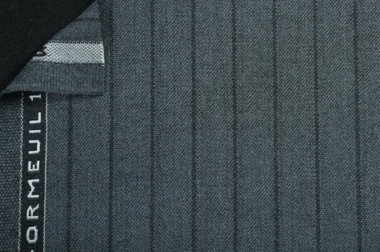 Dormeuil Fabric Grey Stripe 100% Wool (Ref-313113)