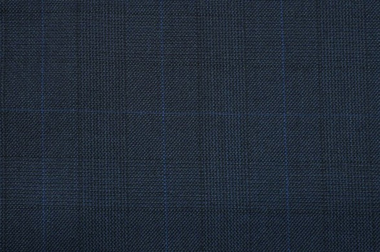 Dormeuil Fabric Navy Check 100% Wool (Ref-313117)