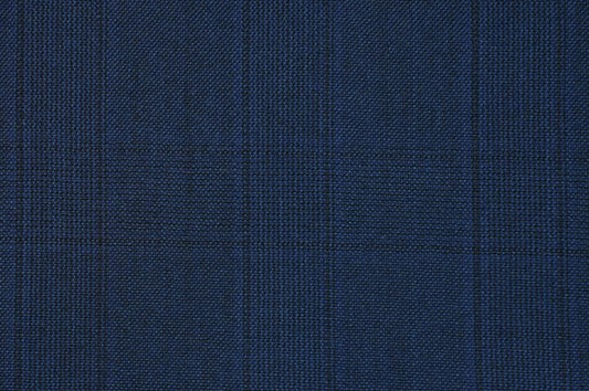 Dormeuil Fabric Navy Check 100% Wool (Ref-313120)