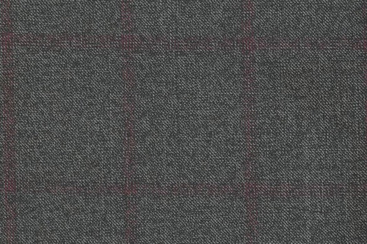 Dormeuil Fabric Grey Check 100% Wool (Ref-315017)