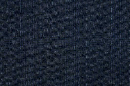 Dormeuil Fabric Navy Check 100% Wool (Ref-315081)