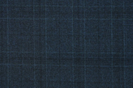 Dormeuil Fabric Navy Check 100% Wool (Ref-315085)
