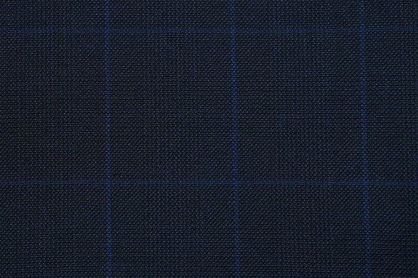 Dormeuil Fabric Navy Check 100% Wool (Ref-321033)