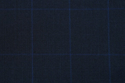 Dormeuil Fabric Navy Check 100% Wool (Ref-321033)