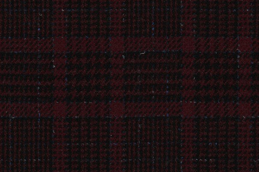 Dormeuil Fabric Burgundy Check 100% Wool (Ref-414007)