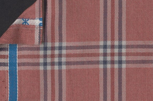 Dormeuil Fabric Red Check 45% Wool 45% Linen 10% Silk (Ref-417003)