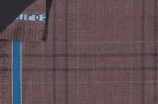 Dormeuil Fabric Red Check 45% Wool 45% Linen 10% Silk (Ref-417005)