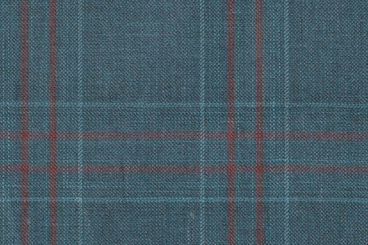 Dormeuil Fabric Green Check 45% Wool 45% Linen 10% Silk (Ref-417006)