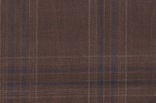 Dormeuil Fabric Brown Check 45% Wool 45% Linen 10% Silk (Ref-417007)