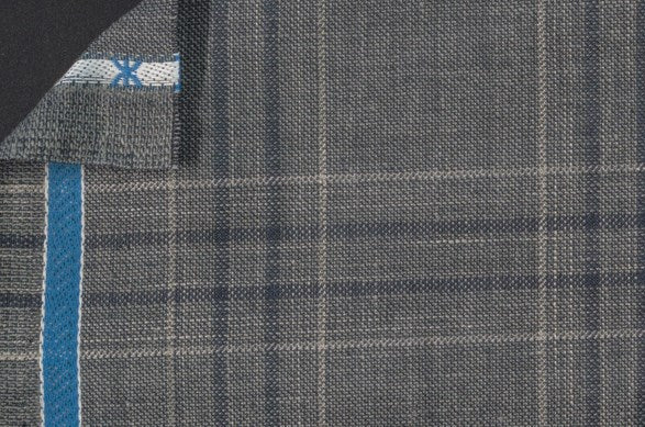 Dormeuil Fabric Green Check 45% Wool 45% Linen 10% Silk (Ref-417009)