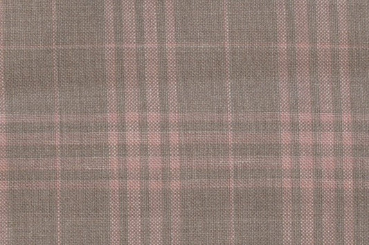 Dormeuil Fabric Beige Check 45% Wool 45% Linen 10% Silk (Ref-417012)