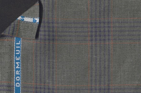 Dormeuil Fabric Green Check 45% Wool 45% Linen 10% Silk (Ref-417015)