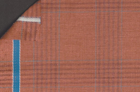 Dormeuil Fabric Orange Check 45% Wool 45% Linen 10% Silk (Ref-417016)