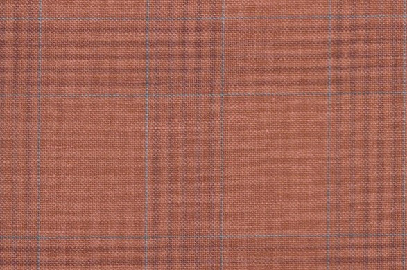Dormeuil Fabric Orange Check 45% Wool 45% Linen 10% Silk (Ref-417016)