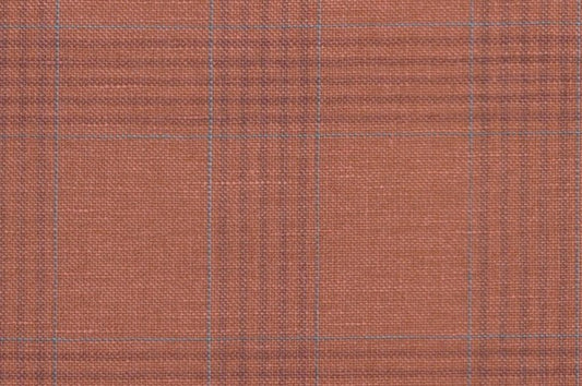Dormeuil Fabric Orange Check 45% Wool 45% Linen 10% Silk (Ref-417016)