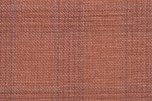 Dormeuil Fabric Orange Check 45% Wool 45% Linen 10% Silk (Ref-417016)