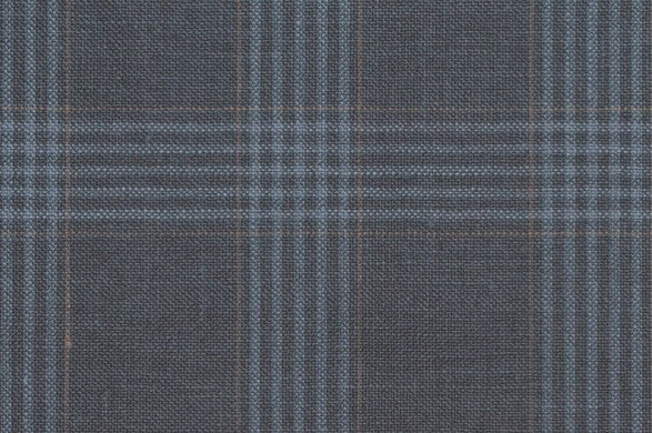Dormeuil Fabric Navy Check 45% Wool 45% Linen 10% Silk (Ref-417017)