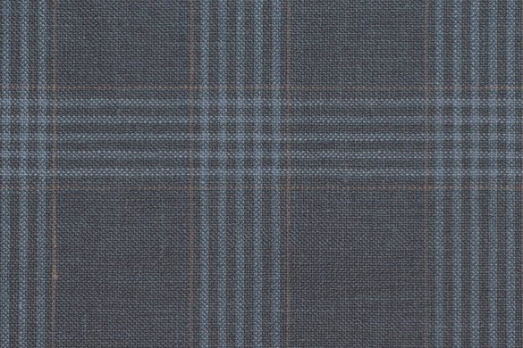 Dormeuil Fabric Navy Check 45% Wool 45% Linen 10% Silk (Ref-417017)