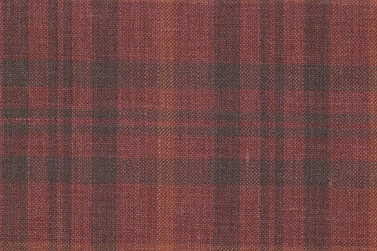 Dormeuil Fabric Red Check 45% Wool 45% Linen 10% Silk (Ref-417019)