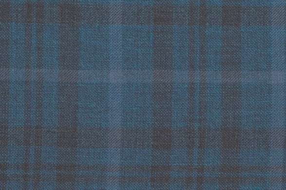 Dormeuil Fabric Navy Check 45% Wool 45% Linen 10% Silk (Ref-417020)