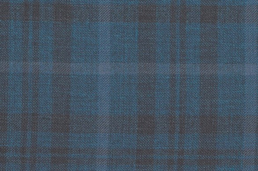 Dormeuil Fabric Navy Check 45% Wool 45% Linen 10% Silk (Ref-417020)